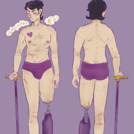 Full Color, 2 Full body Front + Back View Reference ($80+)